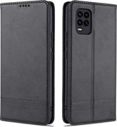 Voor Geschikt voor Xiaomi Mi 10 Lite AZNS Magnetische Kalf Textuur Horizontale Flip Leren Case met Kaartsleuven & Houder & Portemonnee (Zwart)