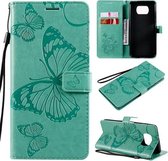Voor Xiaomi Poco X3 NFC 3D Vlinders Embossing Patroon Horizontale Flip lederen tas met houder & kaartsleuf & portemonnee (groen)