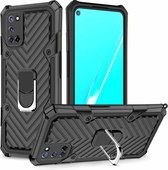 Voor OPPO A52 / A92 Cool Armor PC + TPU schokbestendig hoesje met 360 graden rotatieringhouder (zwart)