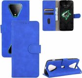 Voor Xiaomi Black Shark 3 Effen Kleur Huid Voel Magnetische Gesp Horizontale Flip Kalf Textuur PU Lederen Case met Houder & Kaartsleuven & Portemonnee (Blauw)