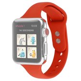 Voor Apple Watch Series 6 & SE & 5 & 4 40 mm / 3 & 2 & 1 38 mm dunne siliconen dubbele gesp vervangende polsband (rood)