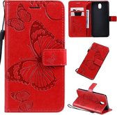 Voor LG K30 Pressed Printing Butterfly Pattern Horizontale Flip PU lederen tas met houder & kaartsleuven & portemonnee & lanyard (rood)