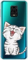 Voor Xiaomi Redmi Note 9S schokbestendig geverfd TPU beschermhoes (lachende kat)