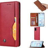 Voor Huawei P Smart 2021 Kneed Huidtextuur Horizontale Flip Leren Case, met Fotolijst & Houder & Kaartsleuven & Portemonnee (Rood)