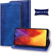 Voor Huawei P Smart Z Business Stitching Horizontale flip lederen hoes met dubbele vouw & beugel & kaartsleuven & fotolijst & portemonnee (saffierblauw)