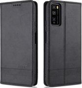 Voor Huawei Enjoy 20 Pro / Enjoy Z 5G AZNS Magnetische Kalf Textuur Horizontale Flip Lederen Case met Kaartsleuven & Houder & Portemonnee (Zwart)