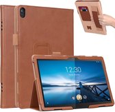 Voor Lenovo Tab P10 TB-X705F & Tab M10 FHD REL TB-X605FC / LC & Tab M10 TB-X605F / TB-X505F Retro textuur PU lederen horizontale flip lederen tas met houder & 2 kaartsleuven & draagriem (brui