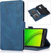 Voor Motorola Moto G7 Power (EU-versie) Retro magnetische sluiting Horizontale flip lederen tas met houder & kaartsleuven & fotolijst & portemonnee (marineblauw)