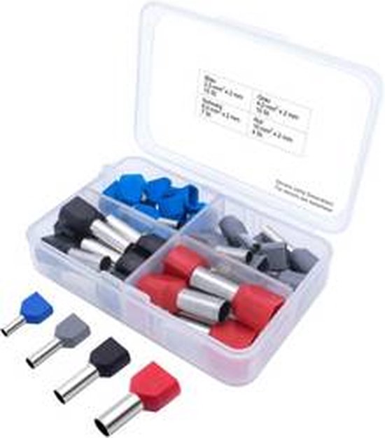 Assortiment d'embouts simples TRU COMPONENTS 2.5 mm² partiellement isolé bleu, gris, noir, rouge 36 pc(s)