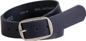 Just Dreamz - Dames riem - Donker blauw - Leer - 4 cm - Bandmaat 95