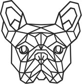 Hout-Kado - Franse Bulldog Kop - Small - Zwart - Geometrische dieren en vormen - Hout - Wanddecoratie - Buldog