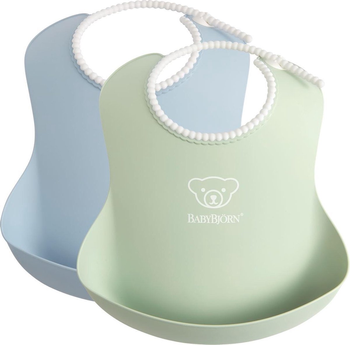 Goedkoopste BabyBjörn Slabbetje - 2 stuks - Pastelgroen - Pastelblauw