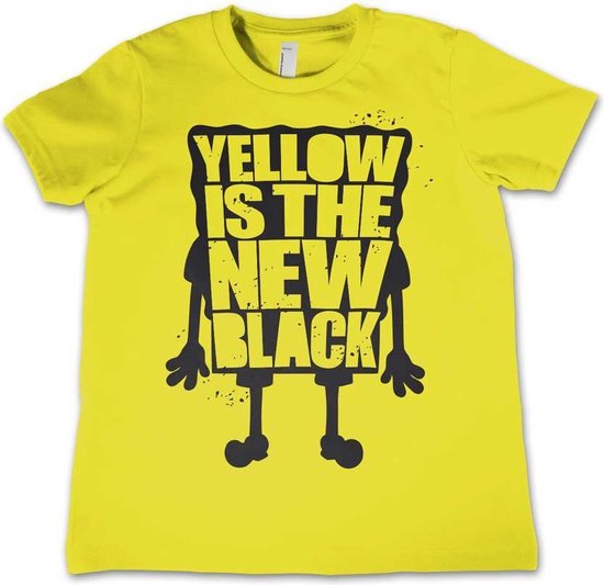 SpongeBob SquarePants Kinder Tshirt -Kids tm 10 jaar- Yellow Is The New Black Geel
