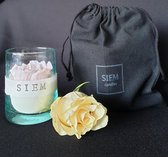 SIEM / Flowercandle Beldi glas / 100% natuurlijke kaars / cocoswax / vegan / geurloos & anti-allergisch