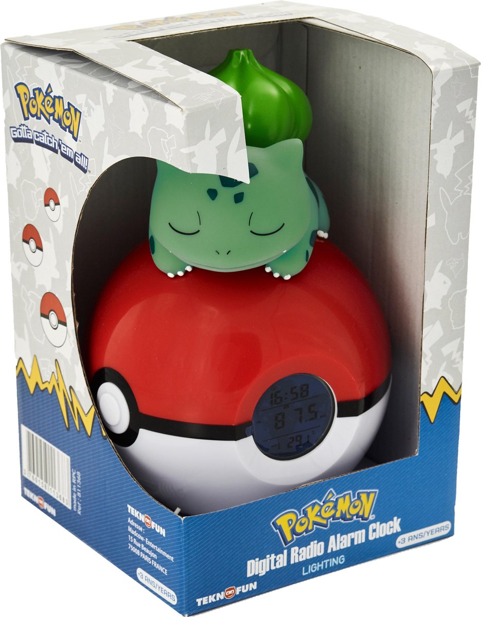 Teknofun Pokémon - Pokéball Bulbasaur Wekkerradio