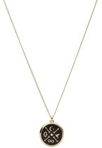 Fossil dames edelstalen ketting kleur steen One Size Goud / Zwart 32015144