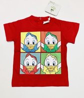 Disney Kwik Kwek en Kwak t-shirt - rood - maat 80 (18 maanden)