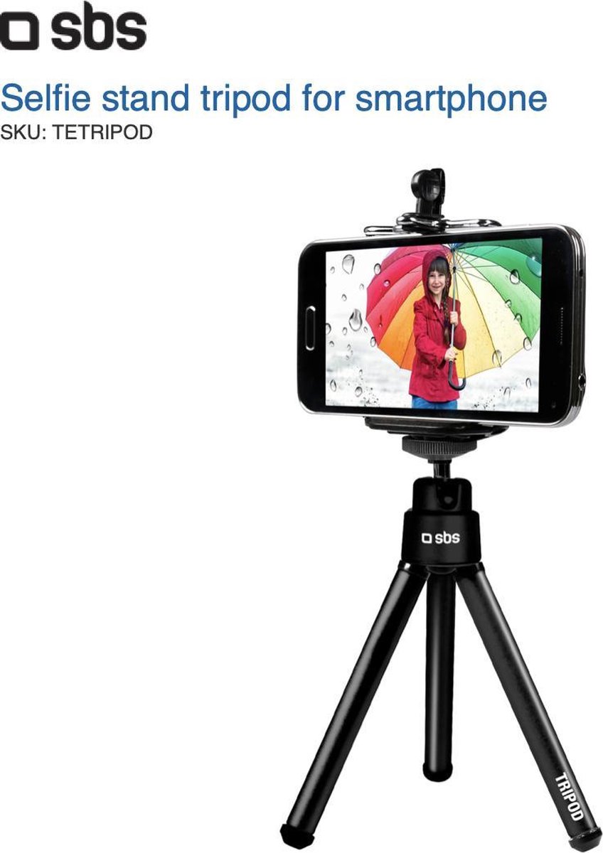SBS - Tripod Stand voor Smartphones (Zwart)