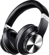 LifeGoods QuietSound Bluetooth Headphone - Draadloze Over-Ear Koptelefoon - Active Noise Cancelling - Microfoon - Incl. Carry Case, USB Draad & Aux Kabel - Zwart