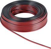Luidspreker kabel (CCA) - 2x 2,50mm² / rood/zwart - 50 meter