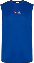 FitProWear Heren Mouwloos Sportshirt / Sporthemd MAX - Blauw - Maat M - Sporthemd - Sportshirt - Mouwloos shirt - Sportkleding - Fitness hemd - Fitnesskleding - Singlet - Tanktop -