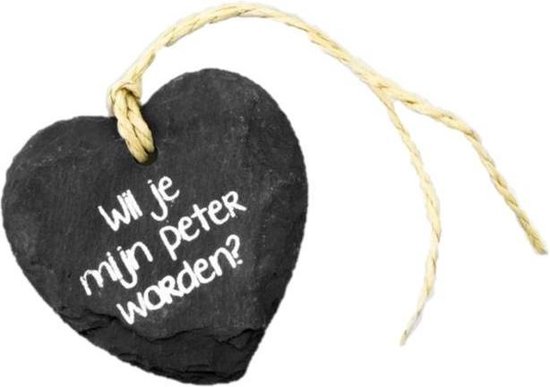 Paperdreams - Natuurstenen hart - Wil jij mijn Peter worden?