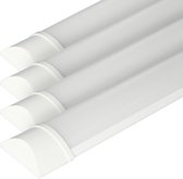 4x HOFTRONIC - LED Batten 120cm - 40W 4800 Lumen - 3000K Warm wit - LED TL Armatuur - Voor werkplaats, schuur en als onderbouwverlichting - Incl. montageklemmen & quick connector - 5 jaar gar