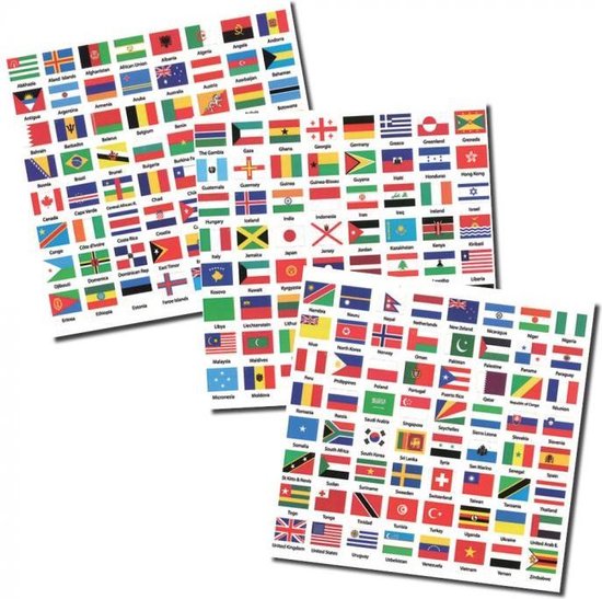 geloof Discriminerend Dapper SAFE Stickervel met vlaggen van 192 landen van de wereld | bol.com