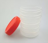 Contenants en plastique de 500 ml avec bouchon tournant/couvercle (rouge) - 10 pièces