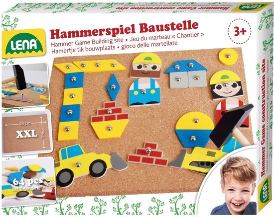 Lena Kinderspel Hamertje Tik Kurk/hout/metaal 64-delig