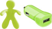 Celly Autolader Usb Giulio & Cesare 12 X 2 Cm Groen 2-delig