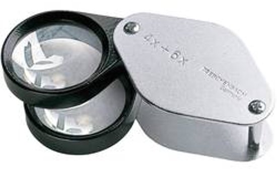 Eschenbach 1187 Loupe pliante Grossissement: 4 x, 6 x, 10 x Lentille: (Ø) 27 mm
