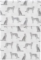 Cottonbaby ledikantlaken - lakentje - panters - wit/zwart- 120x150 cm