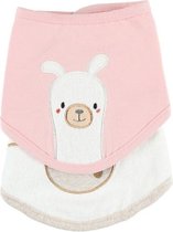 noukie's, bandana set , set 2 stuks , mini slab , rose , creme ,