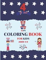 Fourth Of July Coloring Book For Kids Ages 4-8