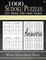 1000 Sudoku Puzzles Easy - Hard - Medium - Insane - Inhuman