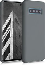 kwmobile telefoonhoesje voor Samsung Galaxy S10 - Hoesje met siliconen coating - Smartphone case in steengrijs