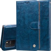 Voor Galaxy A91 / S10 Lite Business Style Oil Wax Texture Horizontal Flip Leather Case, met houder & kaartsleuven & portemonnee (blauw)
