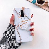 Glossy Marble Folding Bracket Anti-drop TPU Case voor Huawei Mate 20 Lite (Z23)