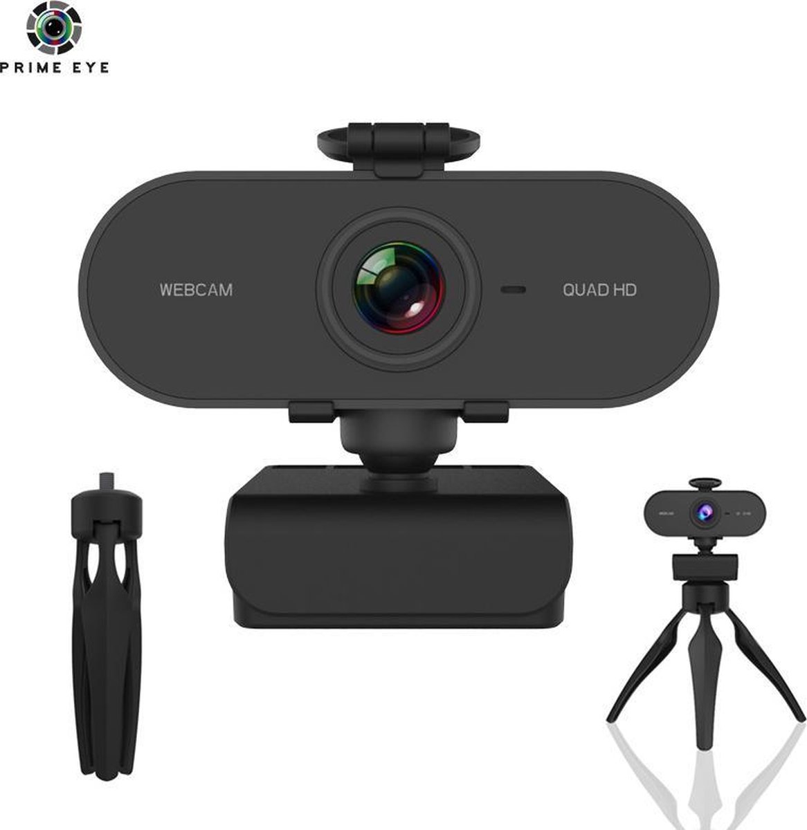 Prime Eye Webcam Quad HD Webcam voor PC Laptop Webcam inclusief