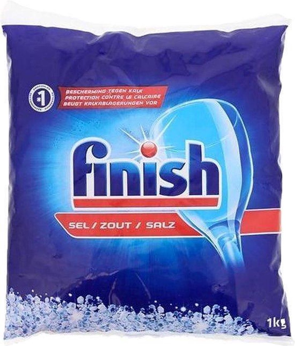 Goedkoopste Finish Zout | 8 x 1kg | Vaatwasser zout | Korrels | Voorkomt Kalkafzetting | Promo Verpakking