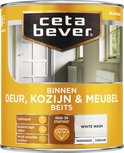 CetaBever Binnen Deur, Kozijn & Meubel Beits - Zijdeglans - White Wash - 750 ml