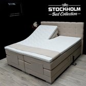 Elektrische Boxspring Dubai - 160 x 200 - Stof beige - Gratis Topmatras ✅ Aanbieding - Sale - Solden ❗