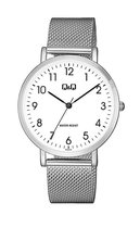 Q&Q-QA20J234Y-herenhorloge -staal- duidelijke wijzerplaat-milanese band-waterresistant