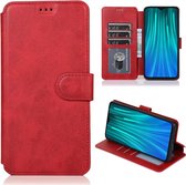Voor Geschikt voor Xiaomi Redmi Note 8 Pro Kalf Textuur Magnetische Gesp Horizontale Flip Leren Case met Houder & Kaartsleuven & Portemonnee & Fotolijst (Rood)