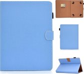 Voor 7 inch effen kleuren tablet pc universele magnetische horizontale flip lederen tas met kaartsleuven en houder (blauw)