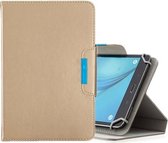 Voor 10 inch tablets universele effen kleur horizontale flip lederen tas met kaartsleuven & houder & portemonnee (goud)