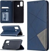 Voor Huawei P smart 2020 Rhombus Texture Horizontale Flip Magnetische Leren Case met Houder & Kaartsleuven & Portemonnee (Blauw)