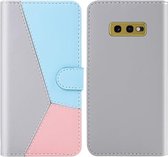 Voor Galaxy S10e Tricolor Stitching Horizontale Flip TPU + PU lederen tas met houder & kaartsleuven en portemonnee (grijs)