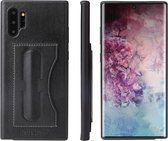 Voor Galaxy Note10 + Fierre Shann volledige dekking lederen beschermhoes met houder en kaartsleuf (zwart)